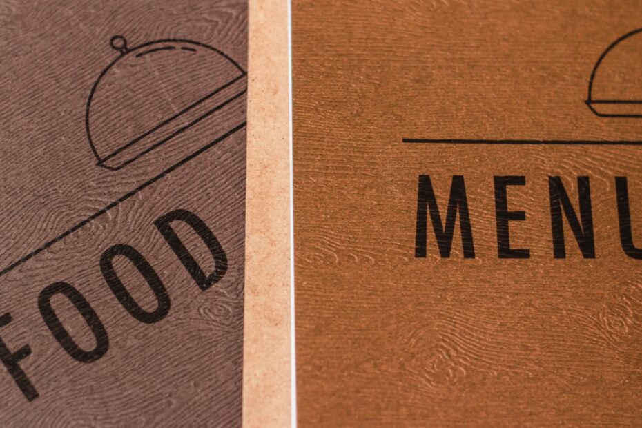 food menu papers